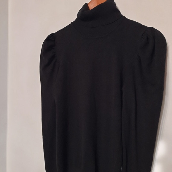 Revamped Black Long Sleeved Turtleneck Sweater - Picture 2 of 5